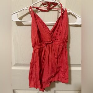 american eagle red halter top